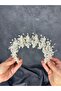 تاج الزفاف المطرز من Verassi Mine والكريستال اللؤلؤي - 3