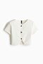 Short-sleeved jersey cardigan