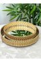 A set of golden metal trays, made in Turkey. The large one is 30 cm in diameter and the small one is 25 cm.