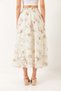 Women's Cream Elastic Waist Floral Embroidered Tulle Detailed Lined Flared Skirt 60283032 - 6