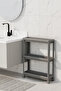 Gray Wheeled Rectangular 3-Tier Shelving Unit - Bathroom Kitchen Organizer Shelf (Grey) - 5