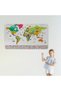 Turkish Country Flag Educational Capital Detailed Atlas World Map Wall Sticker-3860 - 2