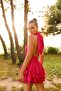 Mykonos Cross-Neck Fuchsia Short Dress - 2