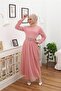Women's Dipmoda Polka Dot Hijab Dress - Rose Belted Design - 2