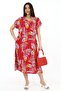 Women's Viscose Half Sleeve V-Neck Dress with Ring Pockets Red - 4
