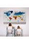 Country Flag Educational Capital Detailed Atlas Decorative World Map Wall Sticker-3857 - 7