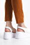 High Wedge Sole Closed Side Single Stripe Summer Women's Sandals Shoes - 3