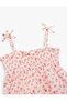 Cotton Bow Detailed Gimped Strap Floral Mini Dress - 3