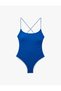 Color Contrast Cross Thin Strap Swimsuit