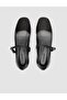 100% Genuine Leather Black Patent Leather Women's Ballerinas - 4