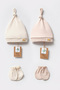 Organic Cotton Knot Detailed Seasonal Hat and Gloves for Baby Girl and Boy Newborn - 3