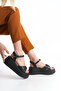 High Padded Sole Cross Thick Stripe Summer Women's Sandals Shoes - 4