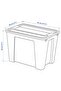 SAMLA Box with Lid, Transparent, 39x28x28 cm, 22L – Durable Storage Solution - 4