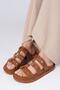 Daniela Tan Color Metal Buckle Women's Slippers - 4