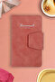 Hard Cover Magnetic Pocket Notebook 9,6X16,6 cm 96 Sheets. 80 Gr. Striped. Peach