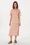 Women's Light Khaki Midi Length Woven Dress 50299175-Vr183