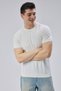 Men's Ecru 100% Cotton Crew Neck Short Sleeve Knitwear Sweater Trist-7106 - 3