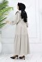 Baby Collar Buttoned Dress Stone Color 2274 - 5