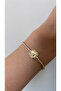 Baguette Zircon Stone Jointed Gold Steel Bracelet - 4