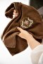 Farah Family Bathrobe Set 100% Organic Cotton Embroidered Green/Brown - M/L - 5