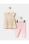 Baby Girl Floral Knitted Muslin Summer Set Pink - 5