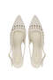 Women's Vegan Beige Heeled Shoes - 5