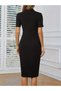 New Season Women's Short Sleeve Double Breasted Collar Side Button Imported Crepe Dress - 3