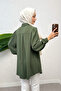 Stone Decorated Balloon Sleeve Shirt 2284 - Khaki - 5
