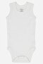 100% Organic Cotton 3-Piece White Baby Undershirt Snap Fastener Bodysuit - 3
