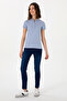 Women's Light Blue Basic Polo Neck T-Shirt 50305764 -Vr003 - 5