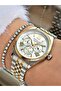 Ferrucci̇ Function Gold Silver Metal Woman Wristwatch - 4