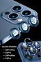 iPhone 14Pro/14Promax/15Pro/15Promax Compatible Aluminum Alloy 3D Camera Lens Protector