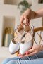 Ena White Ankle Strap Daily Use Ballerinas