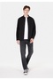 Regular Fit Shirt Neck Plain Men's Black Long Sleeve Shirt - 3