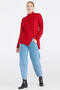 Women's Slit Knitwear Sweater - Red
