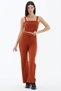 Brick Colored Triple Cropped Knitwear Set - 4