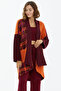 Claret Red Knitwear Cardigan - Shawl Collar and Pocket - 2