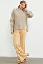 Long Back Casual Knitwear Sweater - Beige - 3