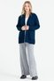 Women's Hair Knitted Wool Knitwear Jacket - Navy Blue - 2