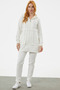 Hooded Piping Detailed Zippered Tracksuit Set - Ecru