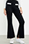Spanish Style Slit Knit Trousers - Black - 5
