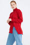 Women's Slit Knitwear Sweater - Red - 3
