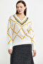 Jacquard Multi-Pattern Wool Knit Sweater - Bone - 2