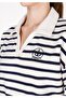 Regular Fit Polo Neck Striped Women's White Sweatshirt - 4