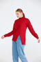 Women's Slit Knitwear Sweater - Red - 2