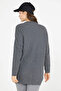 Long Knitwear Cardigan with Pockets - Dark Gray - 4