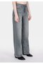 970 Berry Regular Fit High Waist Wide Leg Women's Gray Jean Trousers - 4