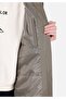 Regular Fit Hooded Zippered Lined Water Resistant Women's Green Coat - 5