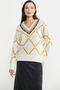 Jacquard Multi-Pattern Wool Knit Sweater - Bone - 4