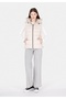 Regular Fit Hooded Zippered Lined Water Resistant Women's Beige Vest - 3